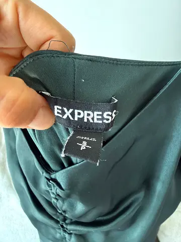 Express dark green midi dress