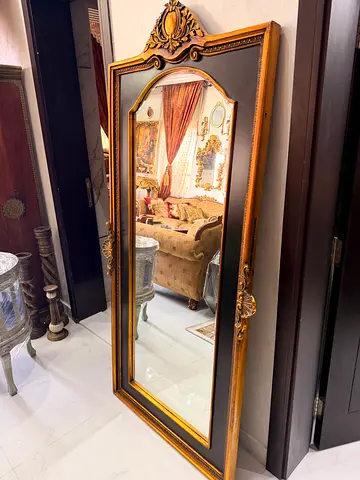 Large Ornate Full-Length Wall Mirror with Gold Frame
