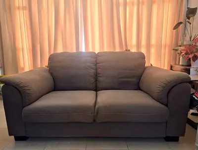 IKEA 2-seater brown fabric sofa