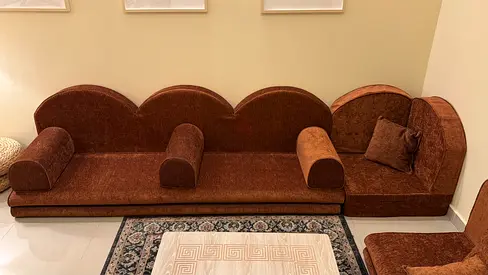 Majlis sofa with curtains