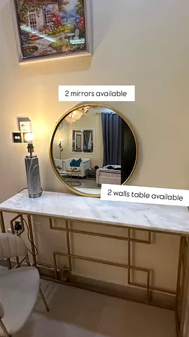 Console table + round mirror
