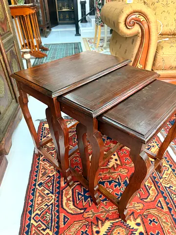 Marina Set of 3 Vintage Solid Wood Nesting Side Tables