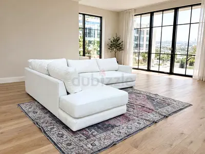 West Elm L shape Sofa Beige