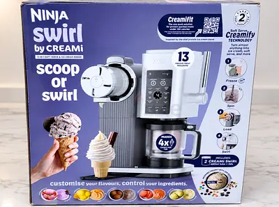 Ninja CREAMi Swirl Ice Cream and Soft Serve Maker, Sorbet, Milkshake, Frozen Yogurt, Low Calories Pr