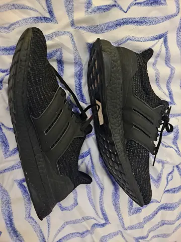 All-black running sneakers - size not specified, lightly used adidas 10 to 11 us fits