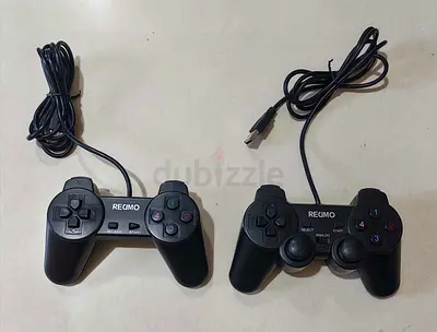 Pair of wired USB RECIMO game controllers (PC/PS2-style) - good working condition