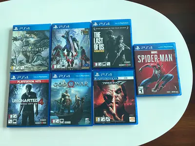 ps4 Last of us part1, $%& of war, Uncharted4, spiderman