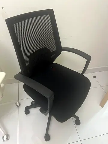 Used Black Office Chair with Mesh Back and Armrests