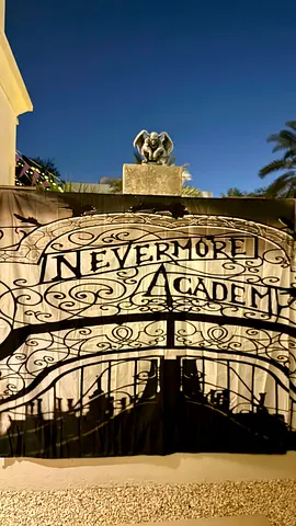 Nevermore Academy Decorative Banner with Gargoyles - Halloween