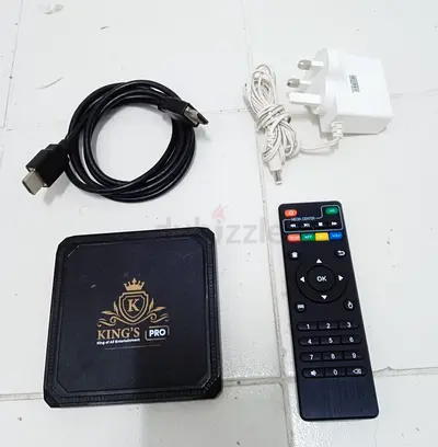 King's Pro Android TV Box with Remote, HDMI Cable & Power Adapter