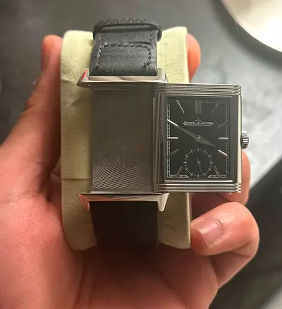 Jaeger-LeCoultre Reverso style rectangular men's watch - leather strap