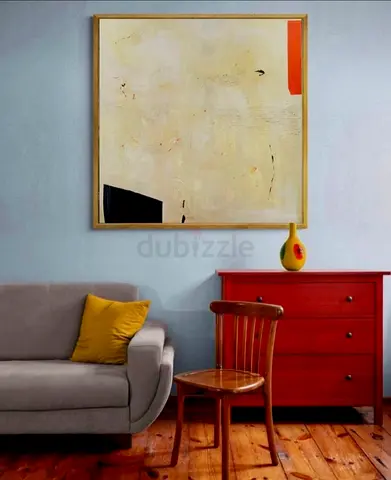 Art, original handmade painting The Golden sand 100x100 cm