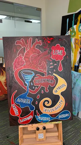 Original Acrylic Painting - Emotional Heart Motif