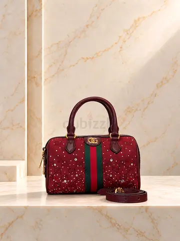 Burgundy Designer-Style Women's Handbag with Detachable Strap