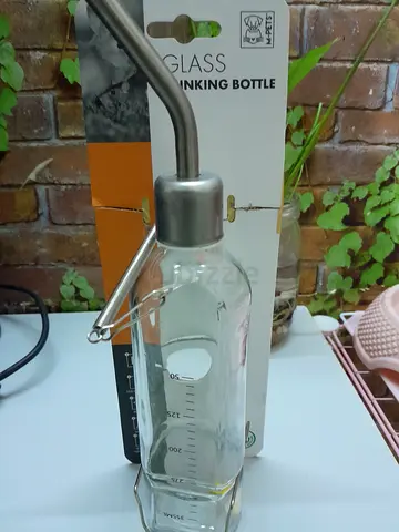 Glass water Drinking bottle for Rabbits and Rodents- Brand New