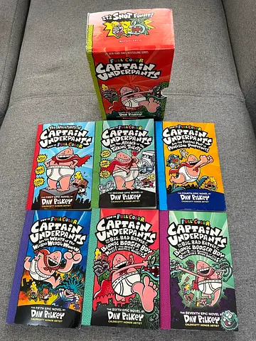Captain Underpants boxed set — 7 books by Dav Pilkey