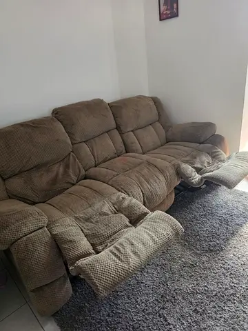 3-seater brown reclining sofa in good used condition