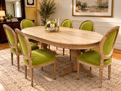 Pottery Barn Solid Wood Dining Table With Chairs