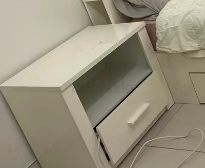 Herschel Nightstands High Gloss White - 4 Available, Drawer and Shelf