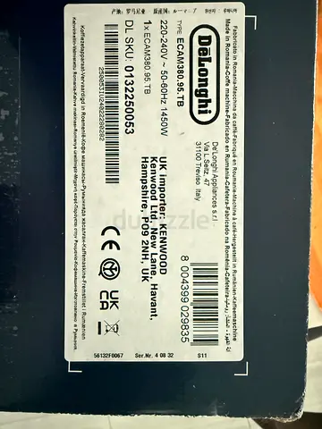 DeLonghi ECAM380.95.TB Automatic Coffee Machine (Boxed) - Made in Romania
