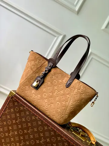 Louis Vuitton Monogram Embossed Brown Leather Tote Bag