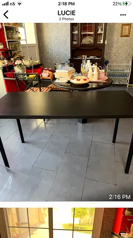 Black Wood Table, IKEA, Very Good Condition, AED 125
