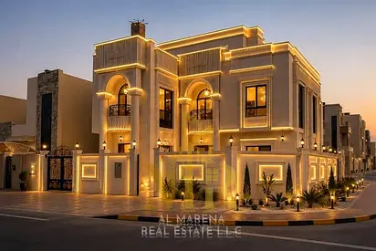 Luxury Villa for Sale in Al Zahia | Corner Plot (Two Streets) | 6 Master Bedrooms | Swimming Pool and Rooftop Terrace | Registration and Ownership Fee