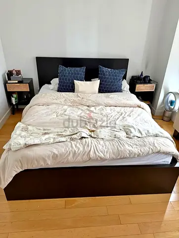 Ikea king size bed with mattress and storage drawers