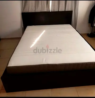 Ikea king size bed with mattress and storage drawers