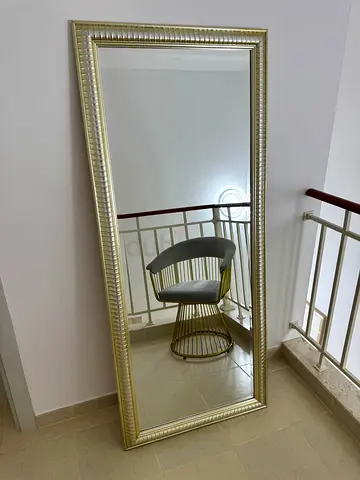 Full-Length Decorative Floor Mirror with Silver Frame