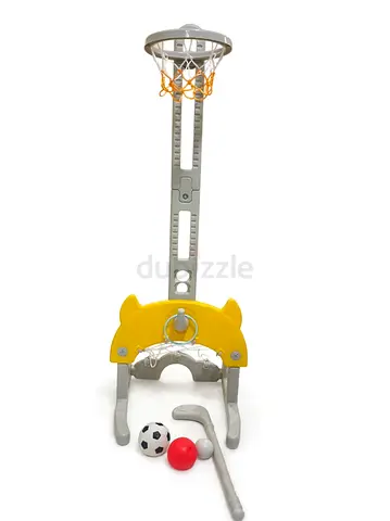Kids Adjustable Indoor Basketball Hoop with Mini Ball & Golf Accessories
