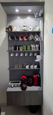 Wall-mounted custom coffee station ☕️