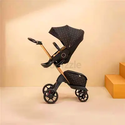 Stokke Xplory Gold and Black Patterned Stroller