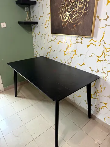 Simple black rectangular dining/work table in good condition - like a new