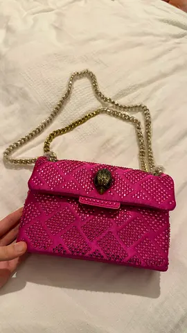 Pink studded chain-strap shoulder bag - small size
