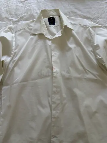 White men's long sleeve dress shirt - Classic fit, size L size 42 -Sacoor