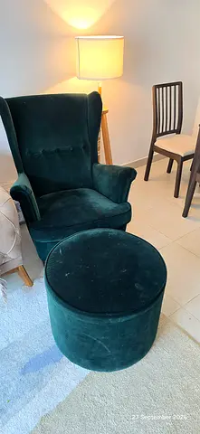 Arm chair with ottoman (ikea)