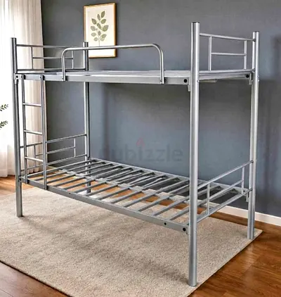 Metal Bunk Bed Frame - Double Decker, Silver