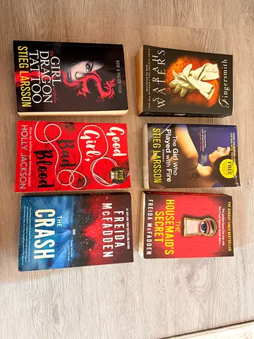 Box set / collection of 6 adult fiction paperbacks - Larsson, McFadden, Jackson, Magersmith