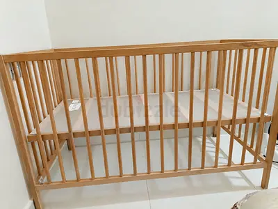 New Ikea baby cot with mattress and mattress cover
