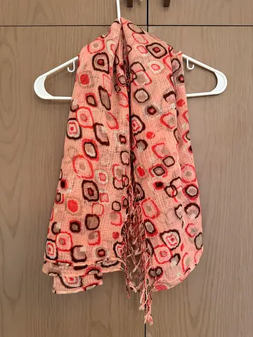 Lightweight patterned pink scarf / shawl