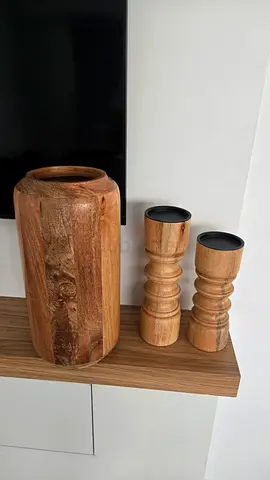 Set of Decorative Solid Wood Vases/Ornamental Pieces