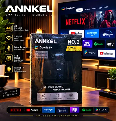ANNKEL Ultimate 8K UHD Google TV Media Streamer - Sealed Box