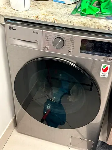 LG ThinQ Front Load Washer 11kg - Stainless Steel, Good Condition