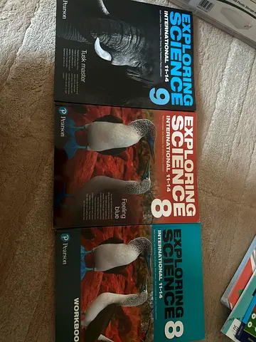 Exploring Science International 8 & 9 textbooks and 8 workbook (Pearson)
