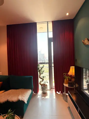 Maroon Floor-to-Ceiling Curtains - blackout , Excellent Condition -295 X 275