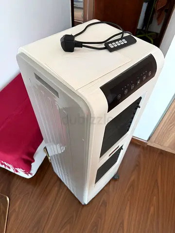 Like New Portable Evaporative Air Cooler - Compact White Unit, Good Condition with Remote and Manual