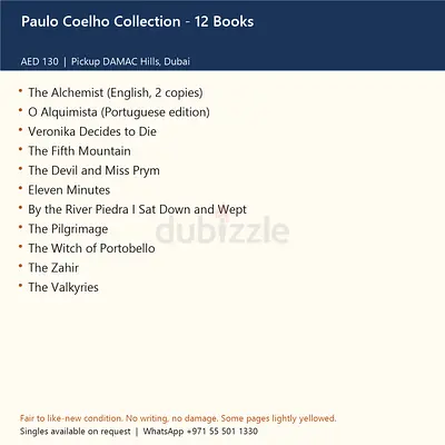 Paulo Coelho Book Set - Collection of 12