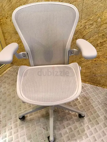 Herman miller remastered White Ergonomic Mesh Office Chair with Armrests