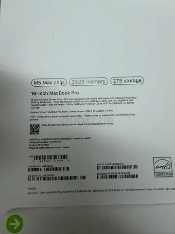 Apple MacBook Pro 16-inch (M5 Max, 36GB RAM, 2TB) - Sealed Box